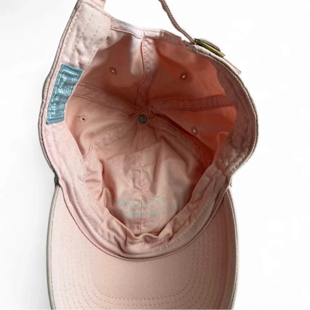 Life is Good Women's Slideback Hat Pink Adjustable Embroidered Logo Beach